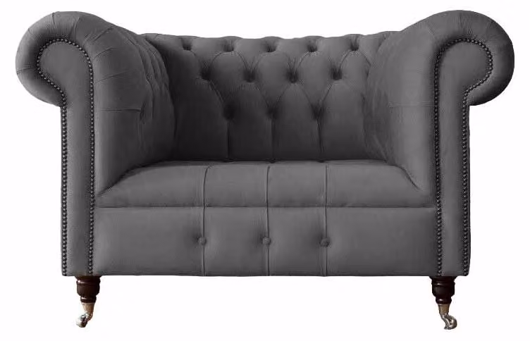 Chesterfield Textil Sessel 1 Sitzer Sofa Polster Design Luxus Klassische