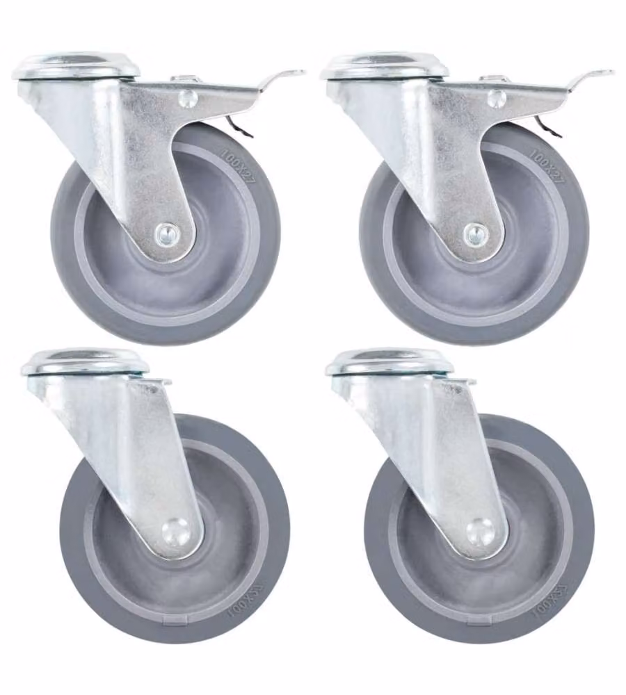 Ruote Girevoli con Foro per Bulloni 4 pz 100 mm 143432
