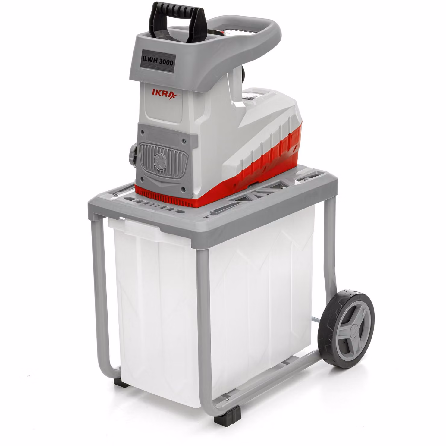 Trituratore elettrico a rulli IKRA Trituratore da giardino ILWH 3000| 3000 W | Rami fino a 45 mm | Alimentazione automatica dei rami | Blauer Engel | Con contenitore di raccolta da 60 L
