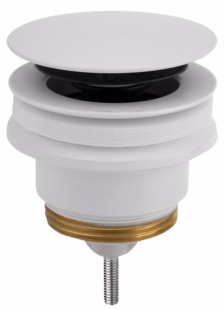Set di rifiuti 5/4", click-clack, tappo grande, 10-45 mm, bianco opaco