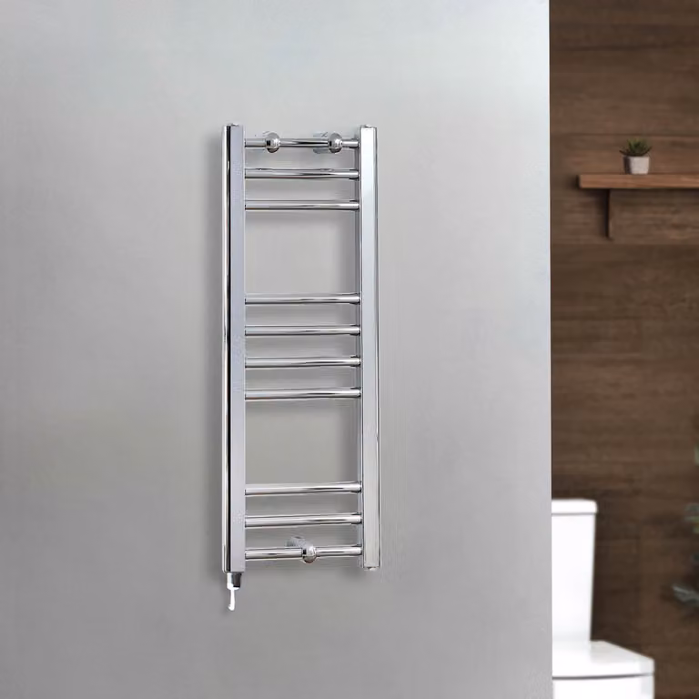 Scaldasalviette elettrico diritto cromato Kent ECOSO by Hudson Reed L: 80 cm, P: 30 cm, H: 80 cm