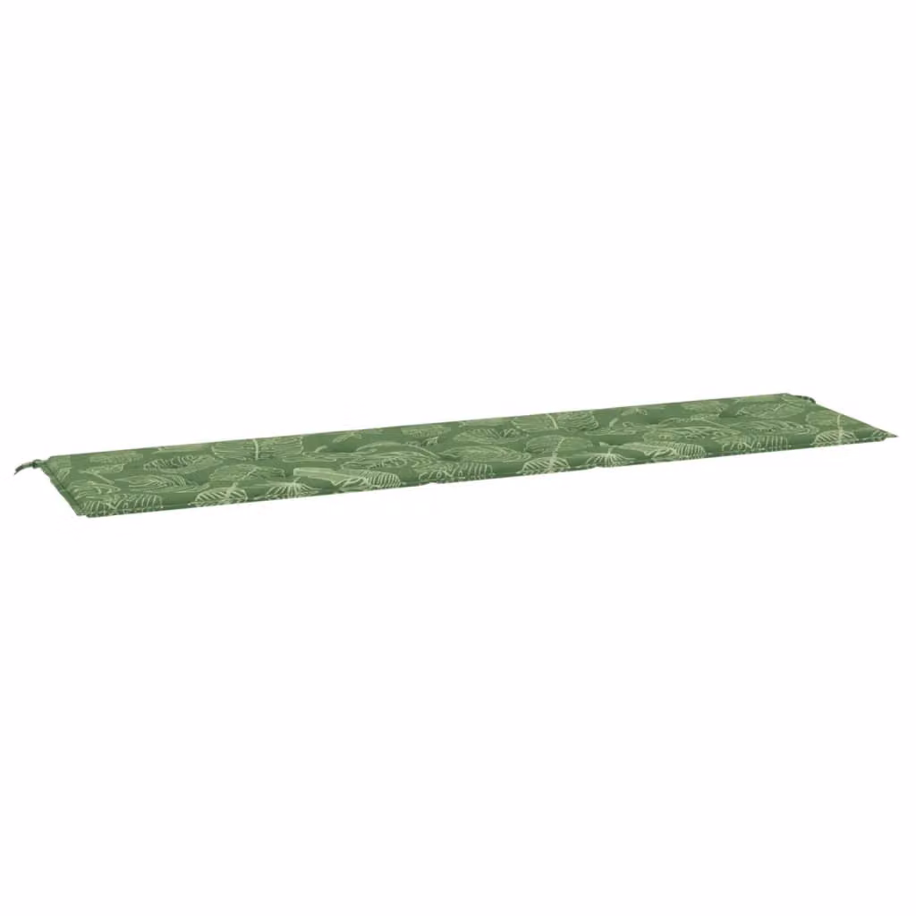 Cuscino Panca da Giardino Motivo a Foglie 200x50x4 cm Tessuto