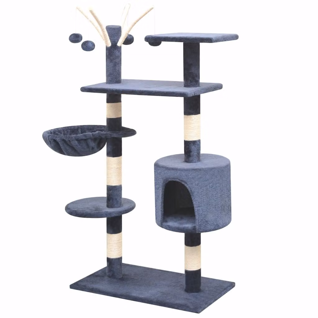 vidaXL Tiragraffi per gatti 125 cm blu scuro