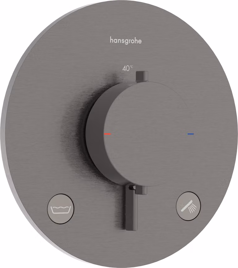 hansgrohe Ecostat Comfort S Thermostat encastré pour 2 consommateurs avec combinaison de sécurité intégrée, 33718340, 33718340