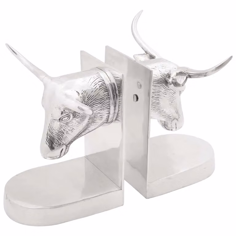 Set di 2 fermalibri vidaXL in alluminio argento, L 21,5 cm x P 15,5 cm x H 20 cm