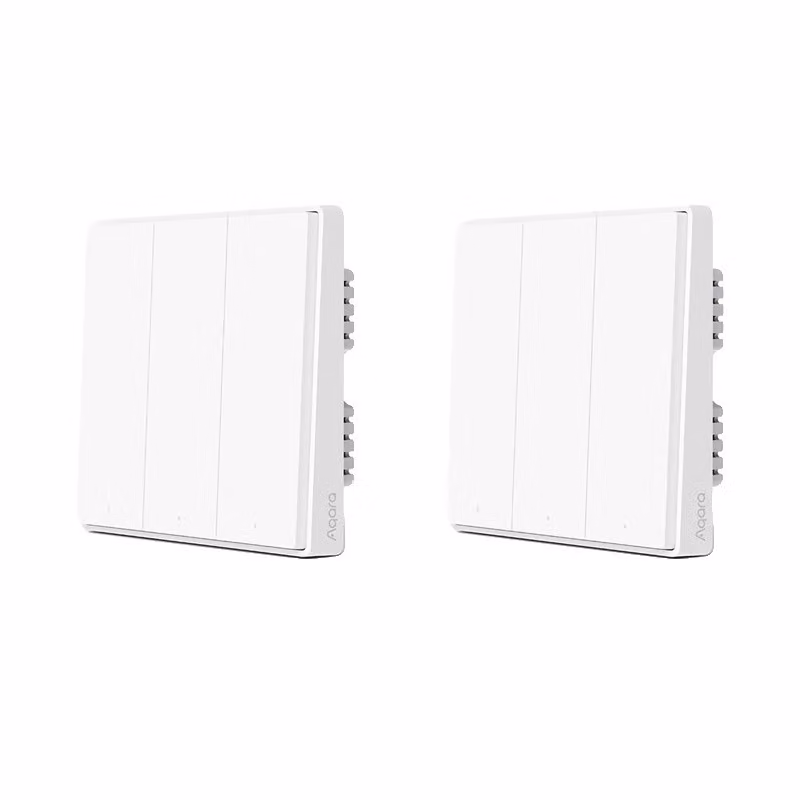 Interruttore a parete smart Aqara, protocollo Zigbee, con doppio canale di controllo, capacità di controllo remoto, 2X D1 con neutro, compatibile con il sistema 3K