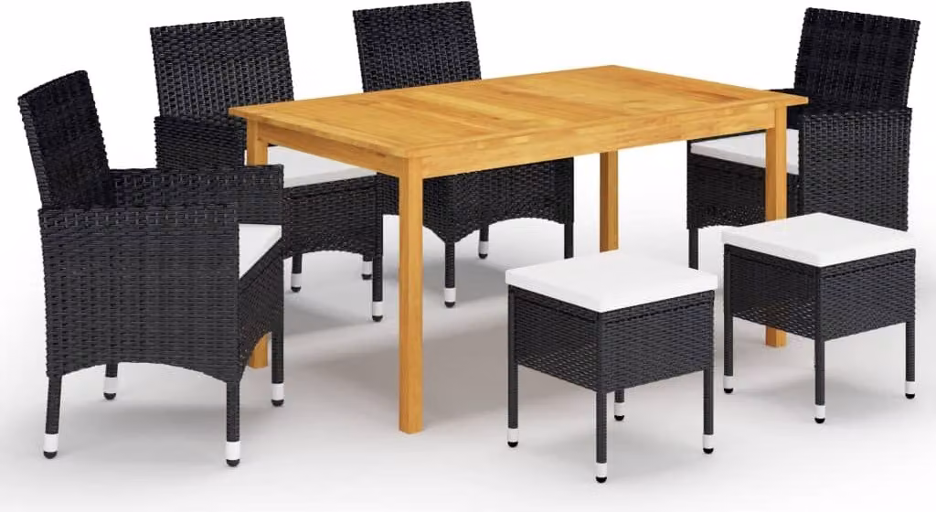 Maison Exclusive - Set da pranzo da giardino 7 pezzi nero