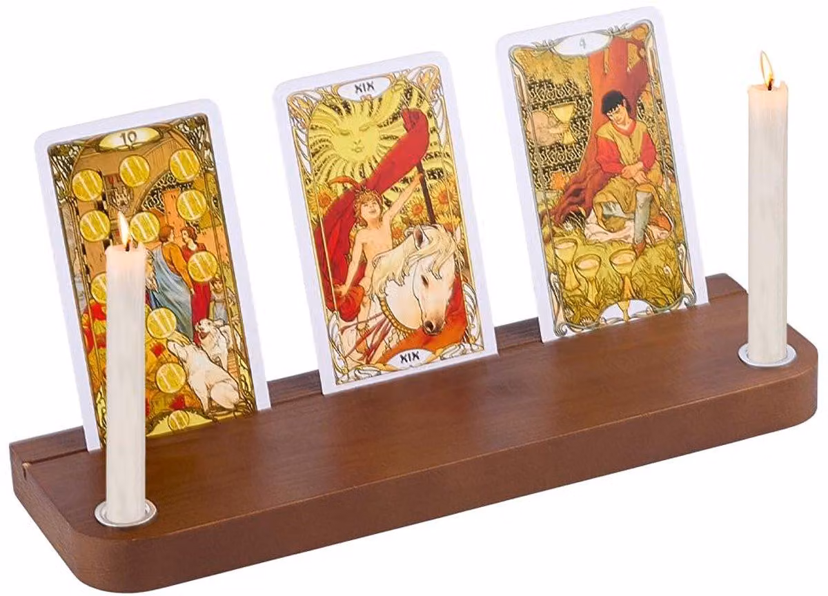 Porta carte da tarot in legno - Design pratico - 25x7,5x1,85 cm