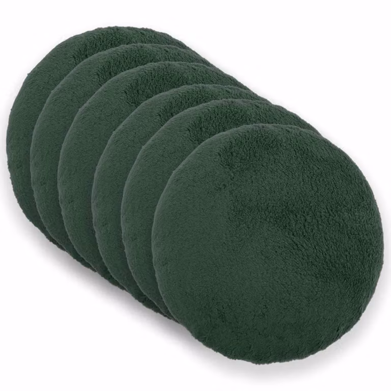 Set di 6 federe rotonde vidaXL HEERLEN in tessuto bouclé verde scuro, Ø 40 cm