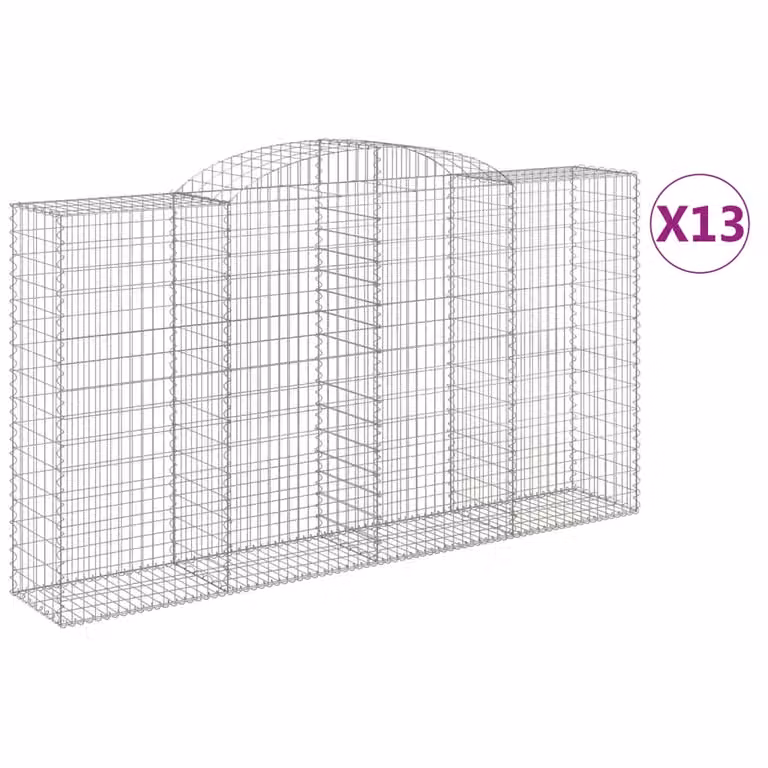 Cesti Gabbioni ad Arco 13 pz 300x50x160/180 cm Ferro Zincato