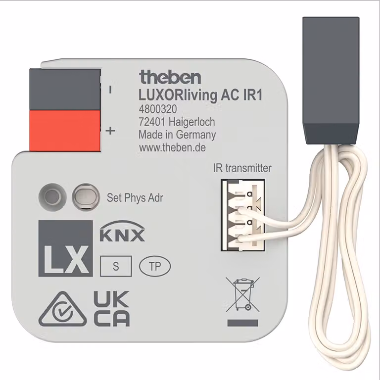 Theben LUXORliving AC IR1 Gateway per unità split - Gateway IR per climatizzatori KNX 4800320