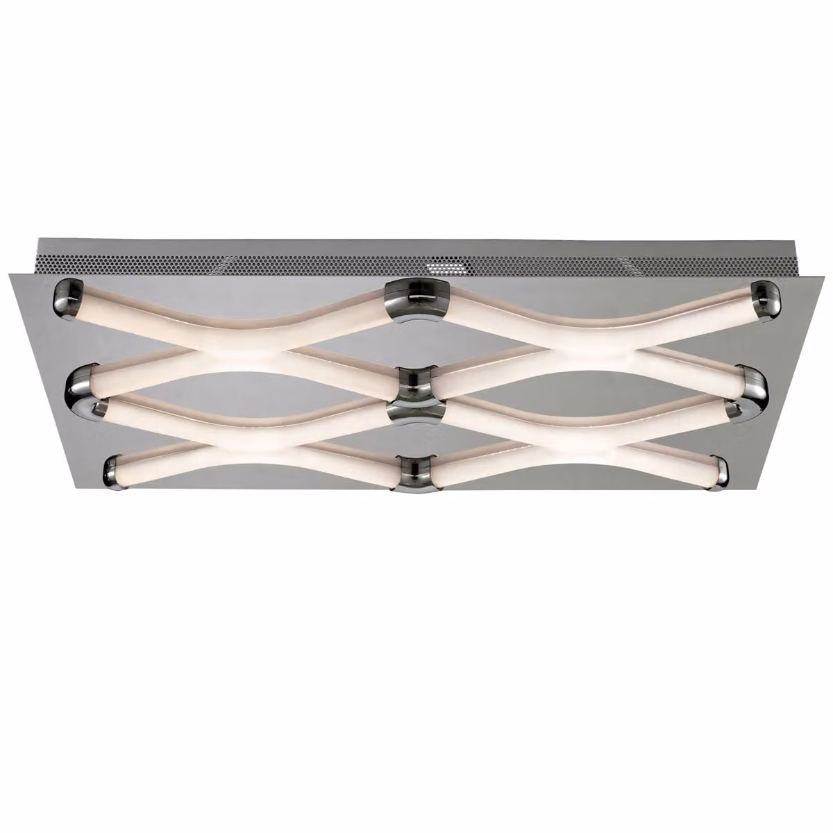 Plafoniera LED, cromo, satinato, bianco caldo, L 58cm