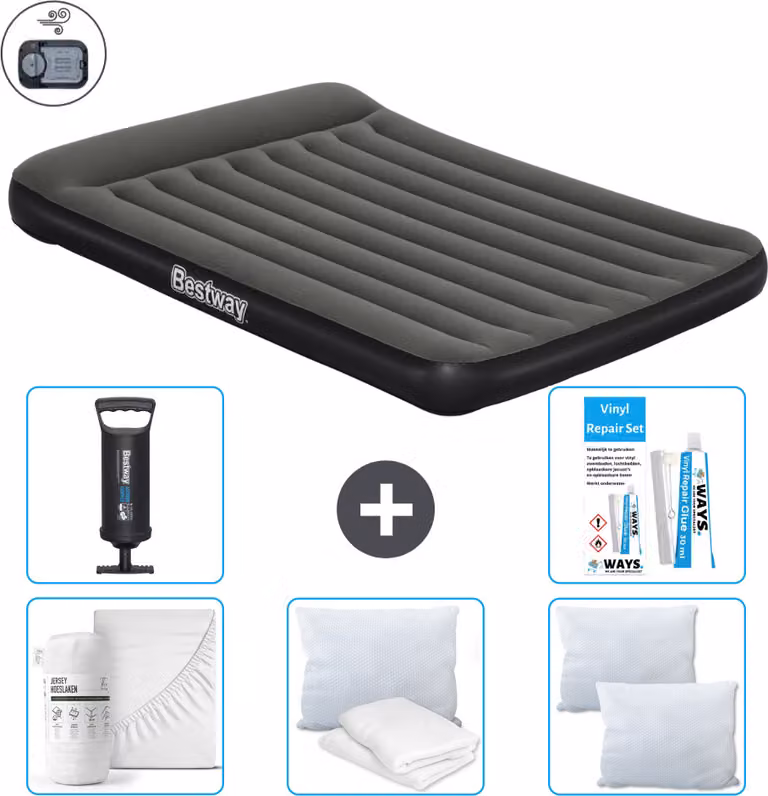 Materasso gonfiabile Bestway - 2 persone - 152 x 203 x 30 cm - Verde - Accessori inclusi