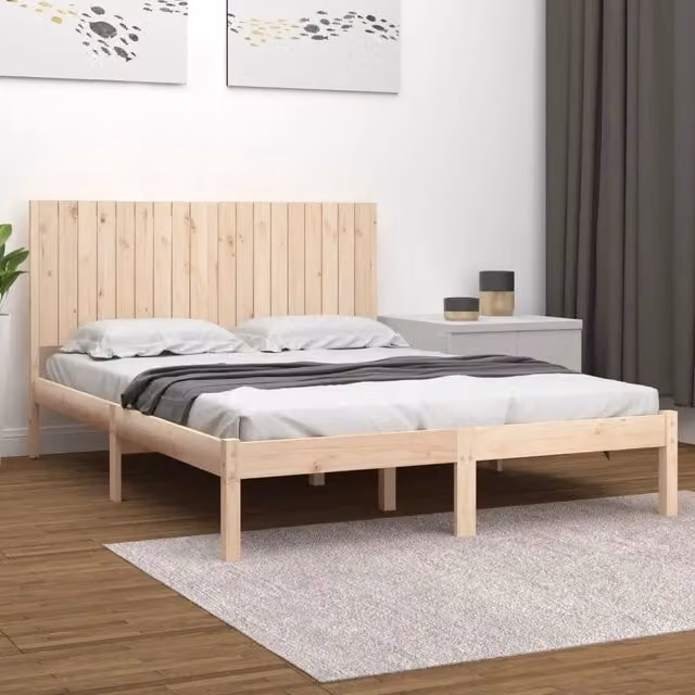 Giroletto Super King in Legno di Pino Massello Rustico vidaXL L/P/H: 180 x 200 x 31 cm