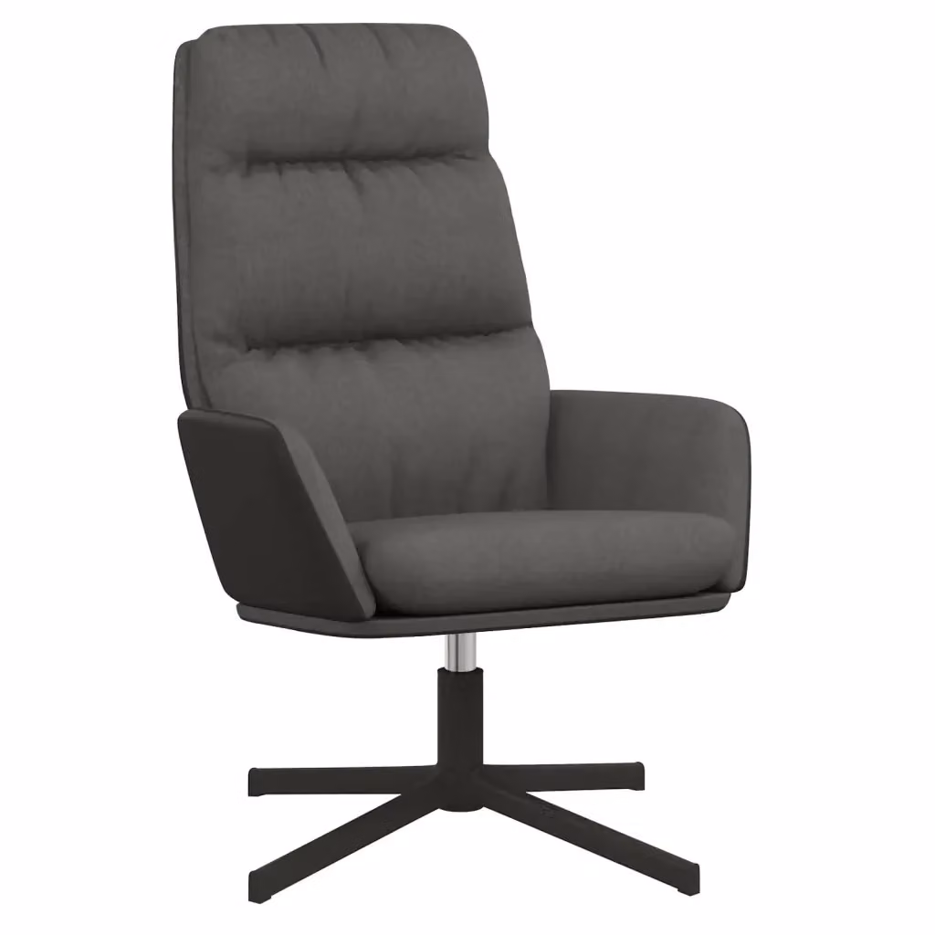Poltrona Relax girevole a 360 gradi vidaXL in tessuto e similpelle grigia con struttura in metallo e braccioli – 2