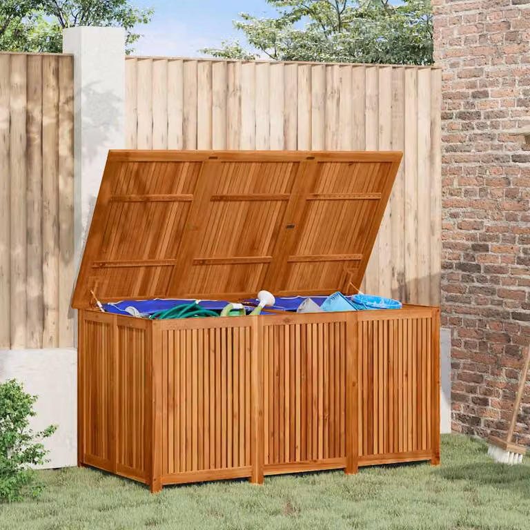 vidaXL Contenitore da Giardino in Legno di Acacia Oliato Marrone L: 150 cm, P: 80 cm, H: 75 cm