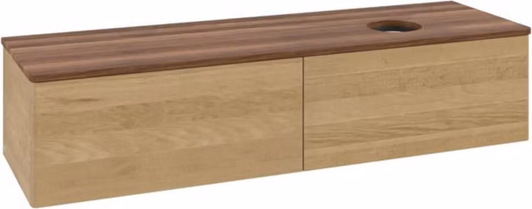 V&B Mobiletto senza struttura frontale - illuminazione Antao 160x50cm, WBP colore noce, rovere miele