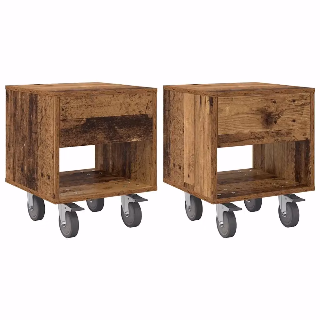 Set di 2 comodini moderni vidaXL in legno color marrone L/P/H: 40,5 x 40 x 48 cm – 2