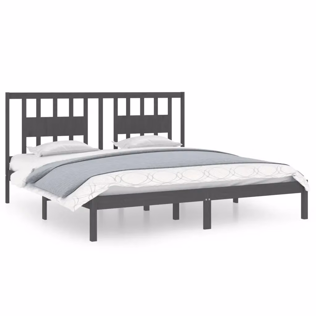 vidaXL Giroletto in Legno Massello di Pino Grigio 200 x 200 cm – 2