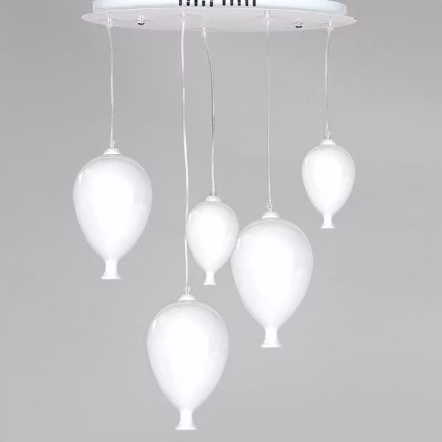 Lampada a sospensione Onli Palloncini bianca in metallo e vetro per soggiorno e camera da letto
