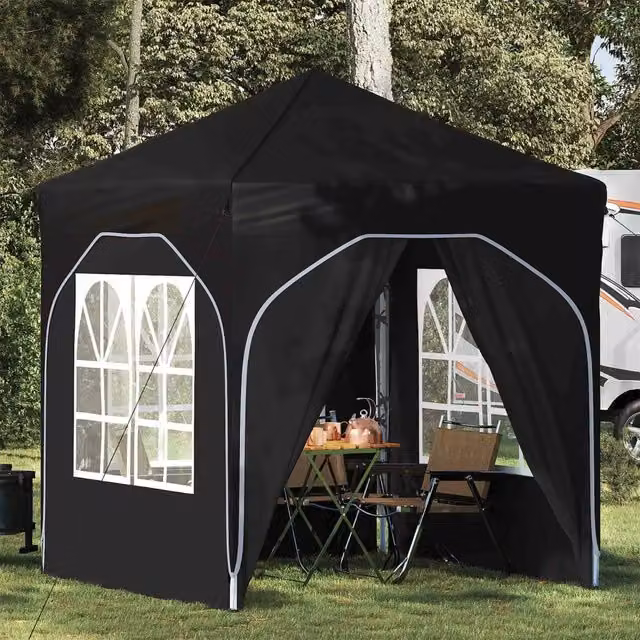 Gazebo a pop-up DESIGN IN per feste in poliestere, Nero, L/P/H: 192 x 192 x 245 cm – 1