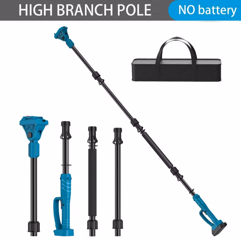 Prolunga telescopica per potatori professionali - Adatta per motoseghe e potatori elettrici a batteria - Inclinazione regolabile a 180° - 21 V - Compatibile con batteria da 21 V - Senza batteria