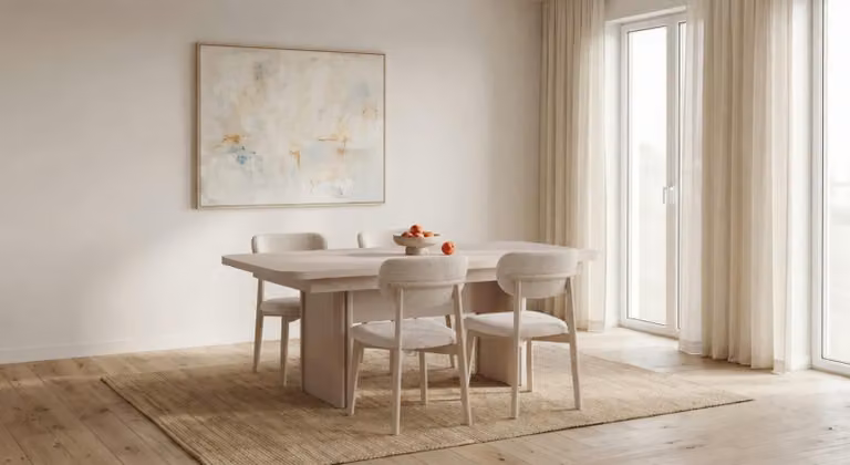Premium Polsterstuhl Set Beige Modern Bouclé Esszimmer Küchenstuhl