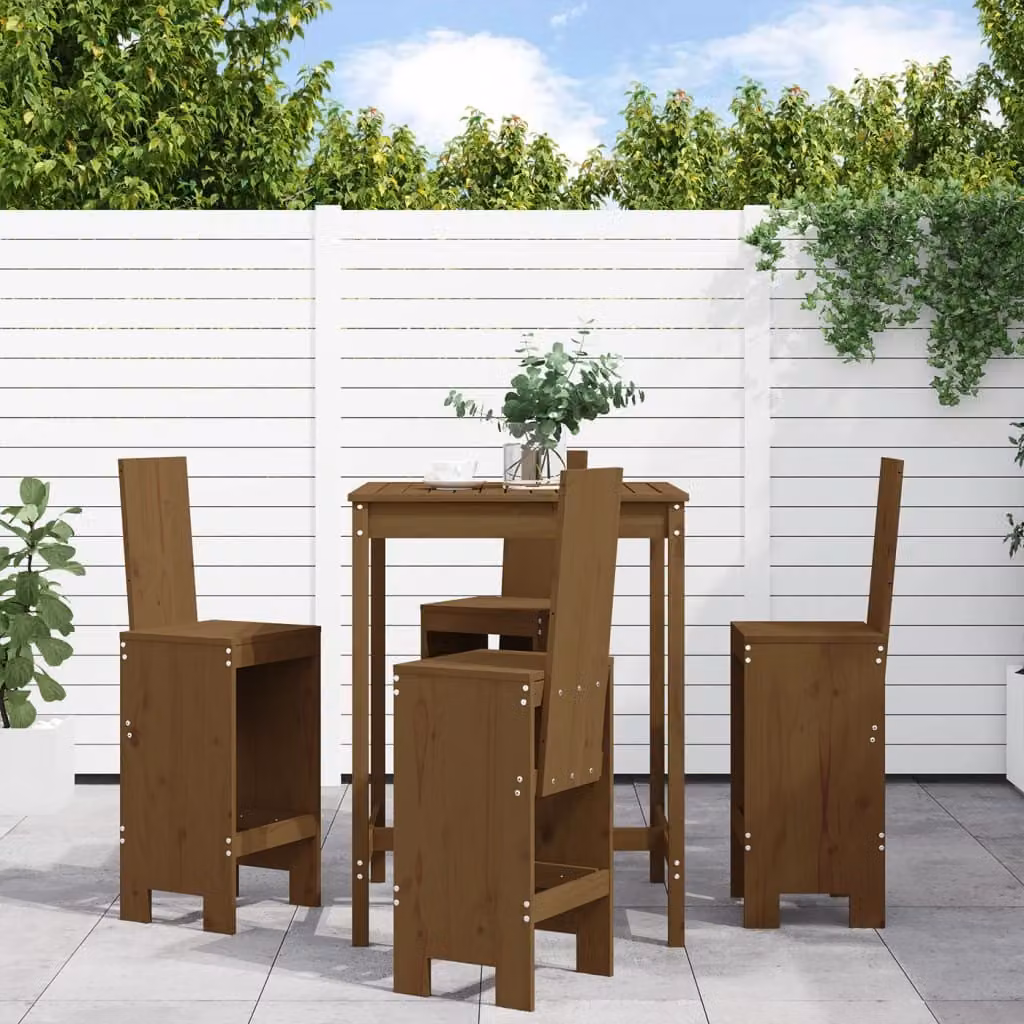 Maison Exclusive - Set Bar da Giardino 5 pz ambra in Legno Massello di Pino