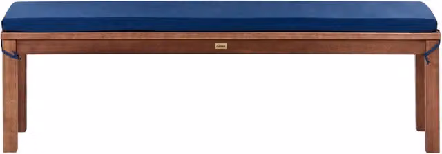 Panchina da giardino rustica BELIANI in legno di eucalipto naturale, L: 160 cm, P: 45 cm, H: 35 cm