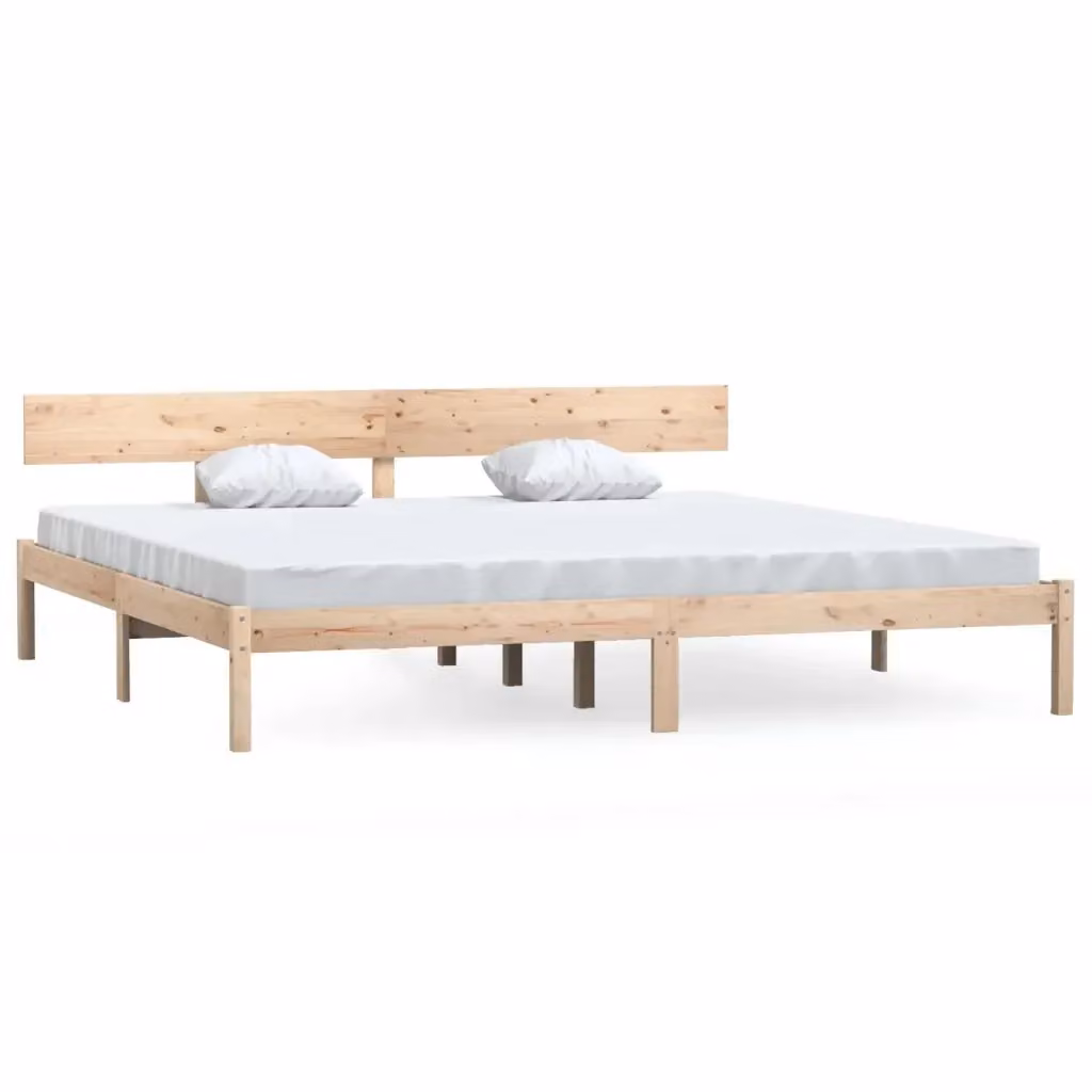 Giroletto Super King vidaXL in legno massello di pino non trattato L: 180 cm, P: 200 cm – 2