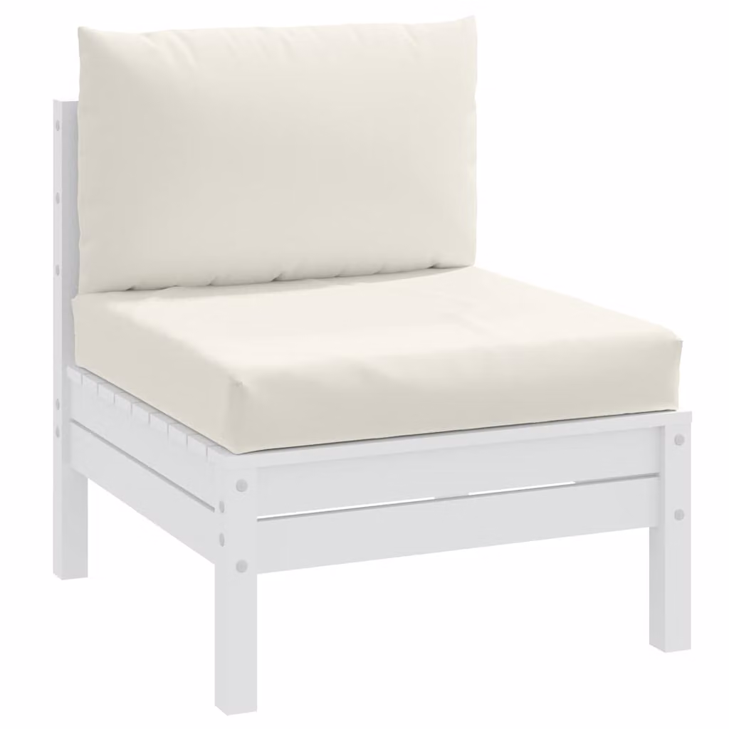 Set di 2 cuscini per pallet vidaXL in tessuto resistente ai raggi UV, colore beige e bianco, forma quadrata