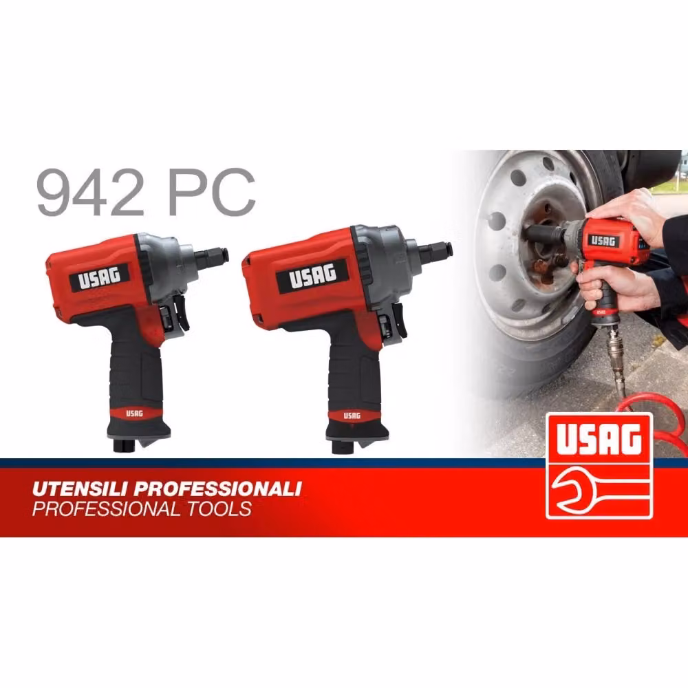 Avvitatore ad impulsi pneumatico Usag 942 Pc2 1/2 con struttura in titanio, colore rosso – 2