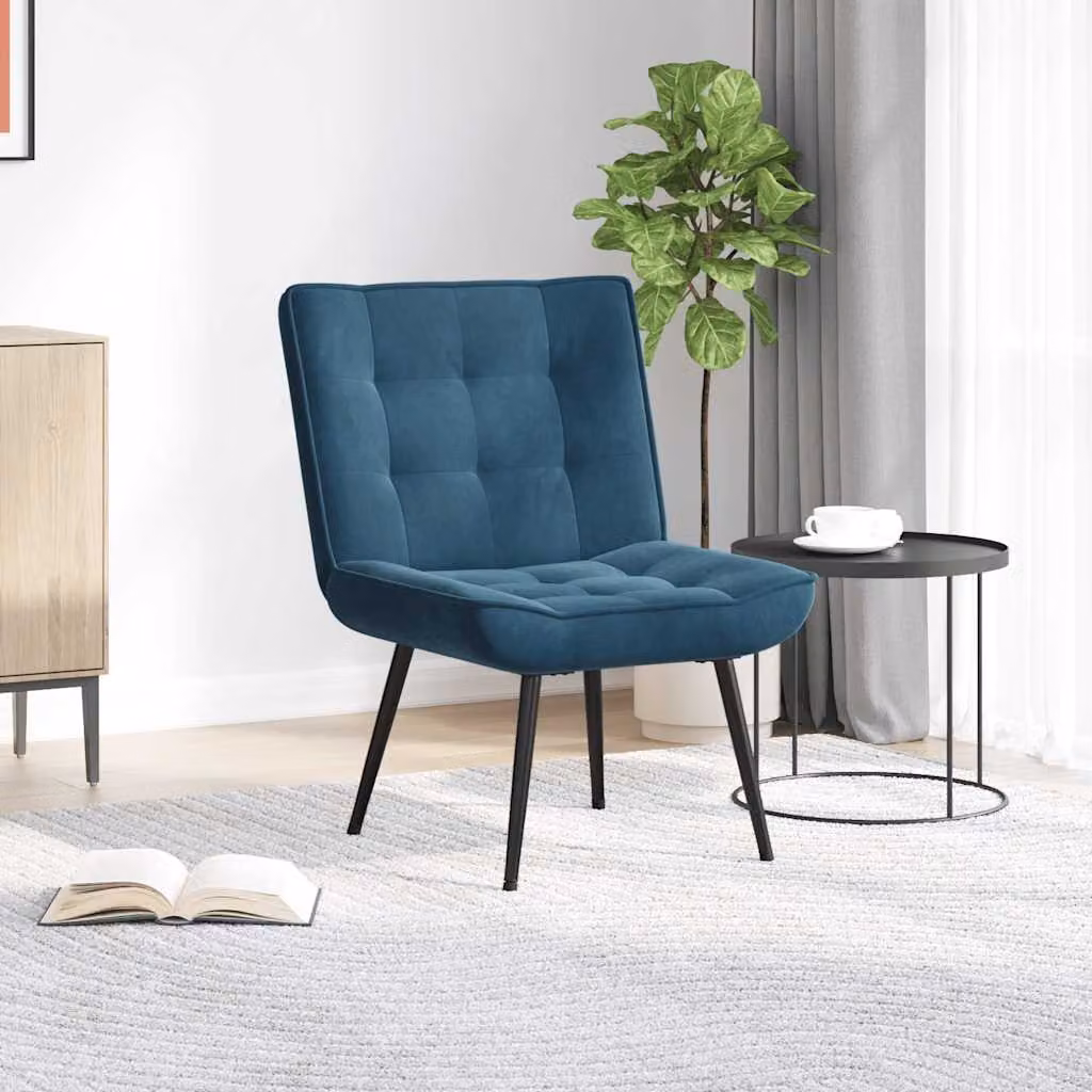 vidaXL Poltrona Relax 64x74x84 cm Blu in Velluto