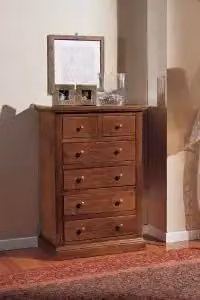 cassettiera cinquino 4+2 telaio in legno arte povera noce Bassano cassetti telaio