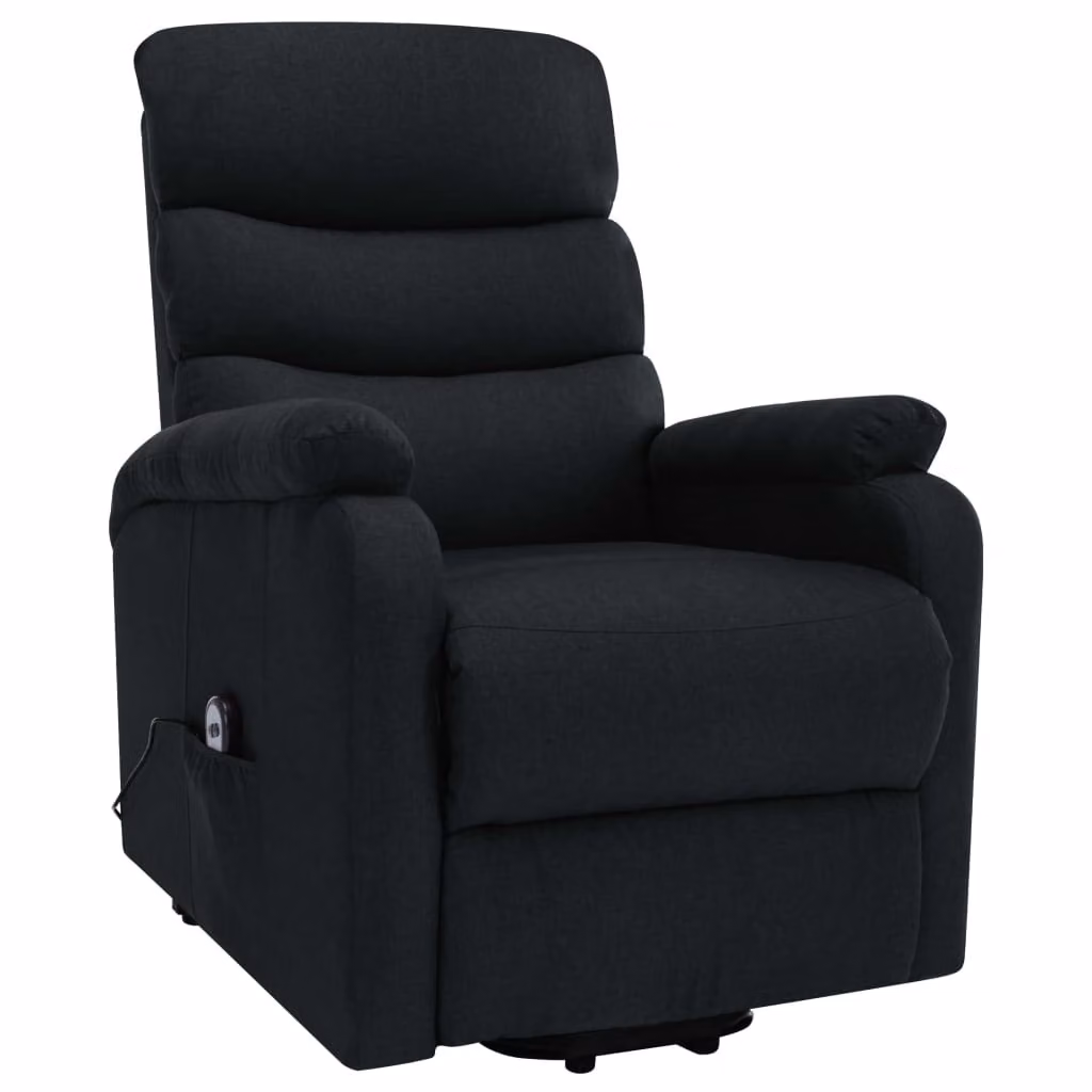 vidaXL Poltrona per massaggi con ausilio per l'assistenza in piedi in tessuto nero