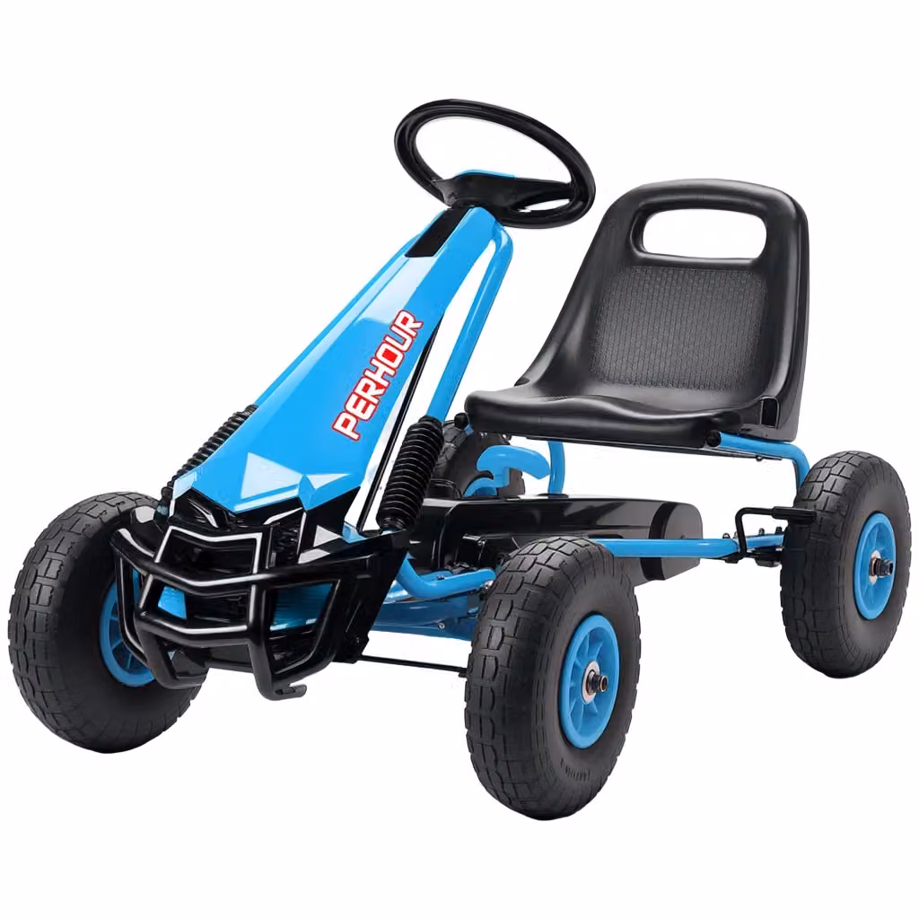 Go-Kart per Bambini Zephmum Blu con Sgabello Regolabile e Freni – 2