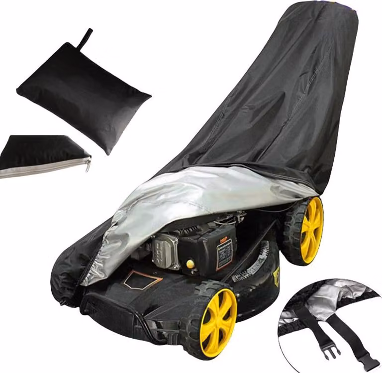 INF Copertura Impermeabile per Tosaerba - Tessuto Oxford 210D, Nera, Varie Misure S