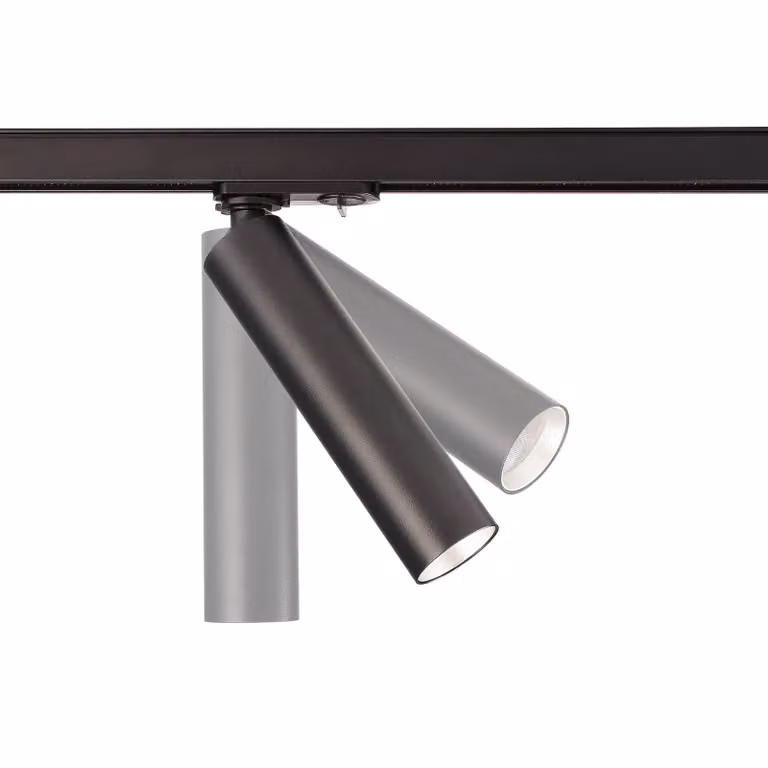 Deko-Light Faretto LED su binario Slim monofase, nero, alluminio, 5 W, 2.700 K 1-Phasen, dimmerabile, Nero, Soggiorno / Sala da pranzo, Alluminio, Moderno, Lampada a binario
