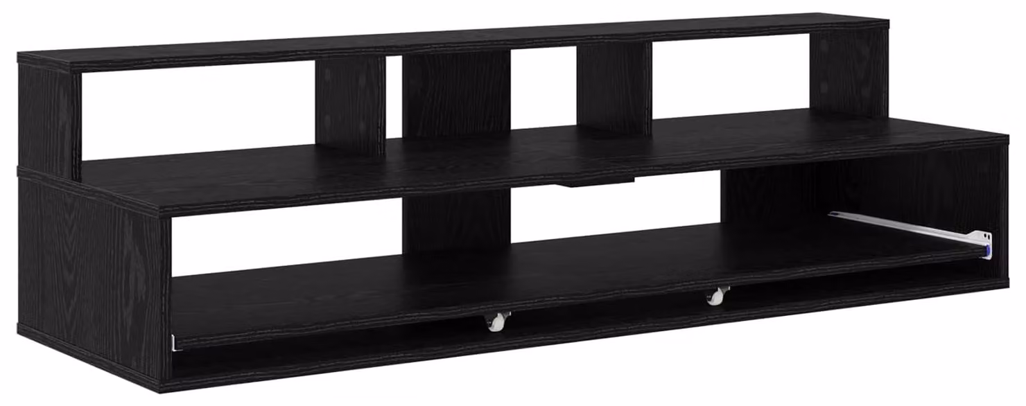 Scrivania da studio in legno impiallacciato effetto noce nero, dimensioni 110 x 42,5 x 36 cm
