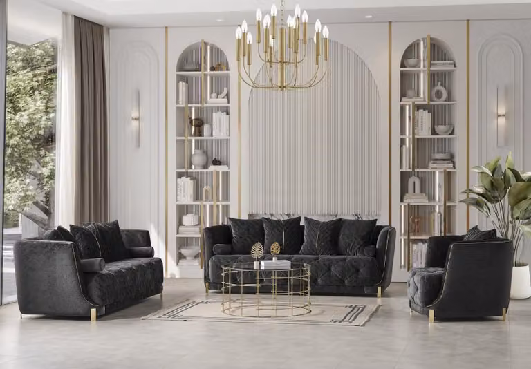 Sofagarnitur 2x 3-Sitzer Sofas Set Design Sofa Polster Couchen Modern Sessel