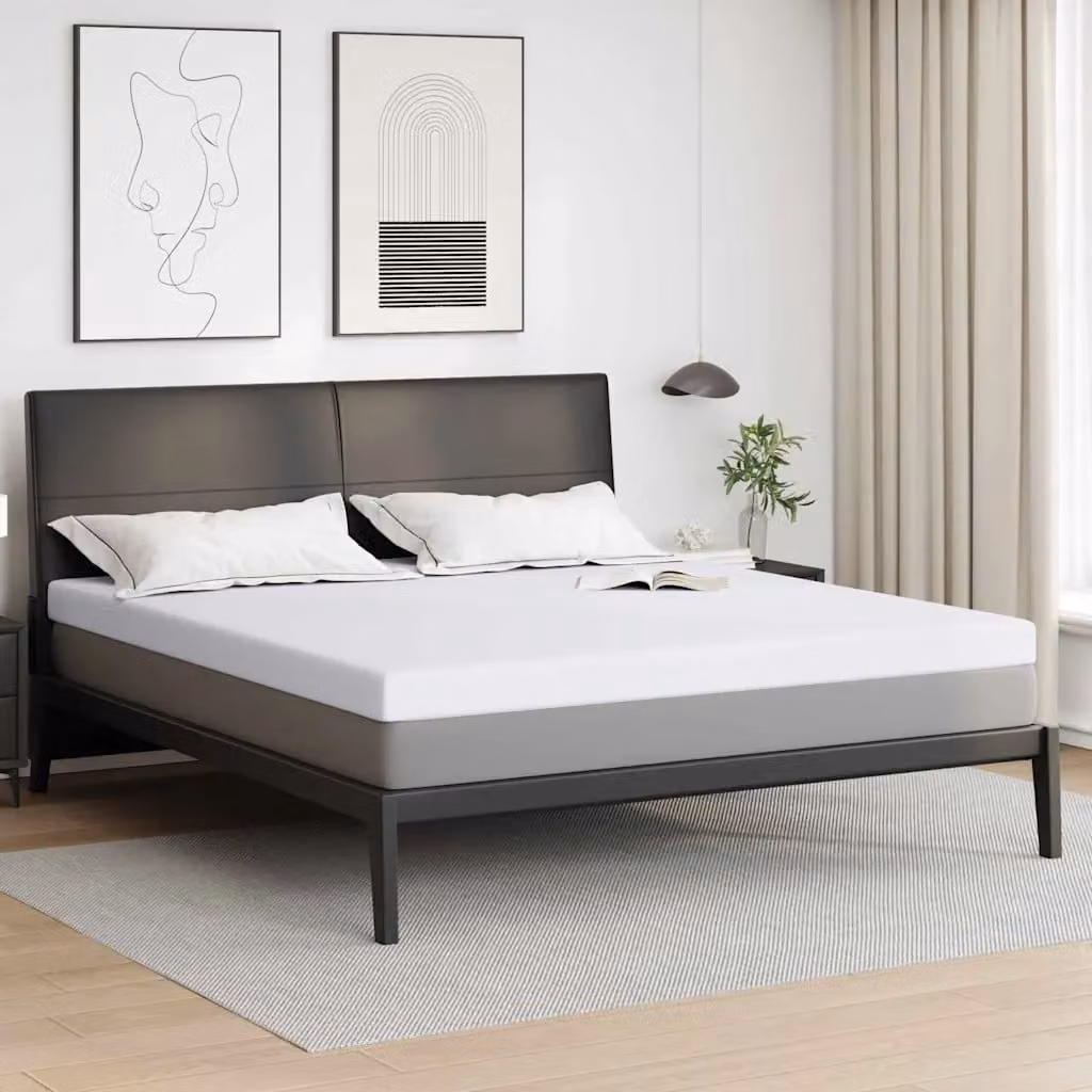 Topper in schiuma memory vidaXL Bianco, L/P: 180 x 200 cm