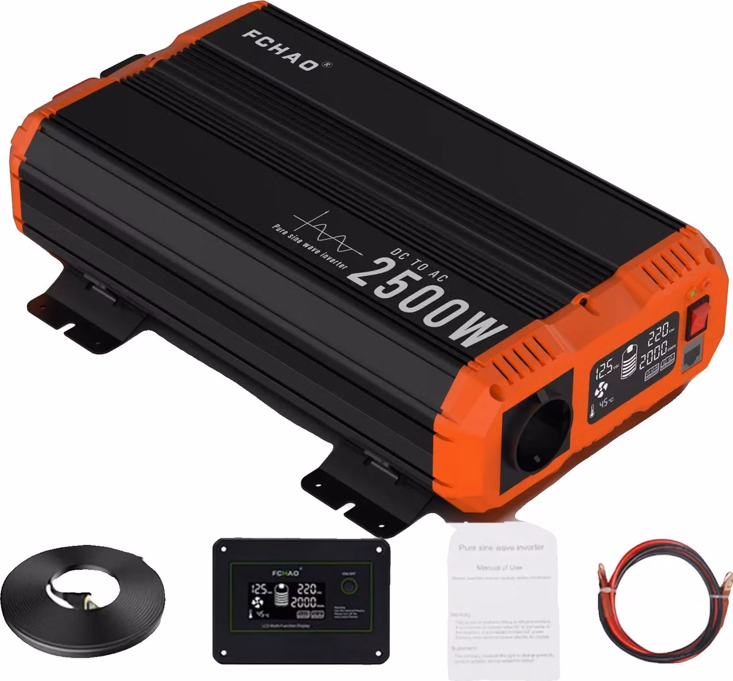 Inverter DC/AC, potenza di uscita 5000W, display LCD, 2500W, modello per l'Europa, 24V, 220-240V