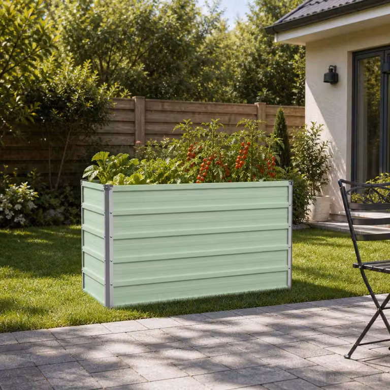 Letto rialzato da giardino vidaXL in metallo Verde, L: 100 cm, P: 40 cm, H: 55 cm