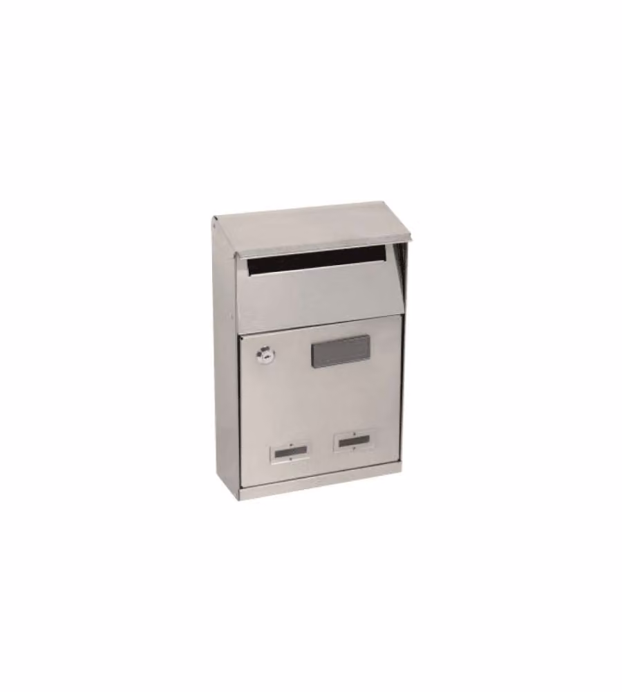 CASSETTA POSTALE ACCIAIO INOX 210X320X90MM GRIGIO CON SERRATURA
