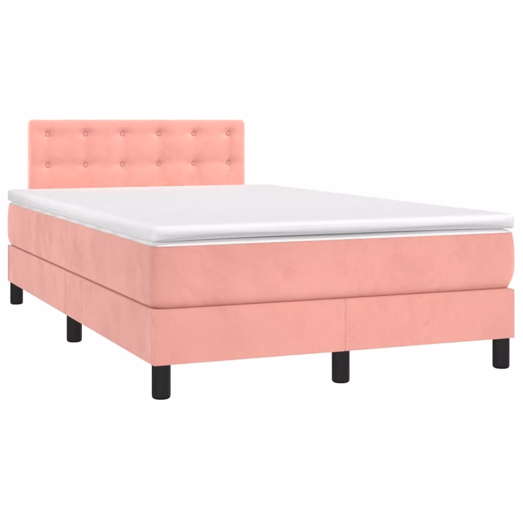 Maison Exclusive - Letto boxspring con materasso Rosa 120x190 cm Velluto
