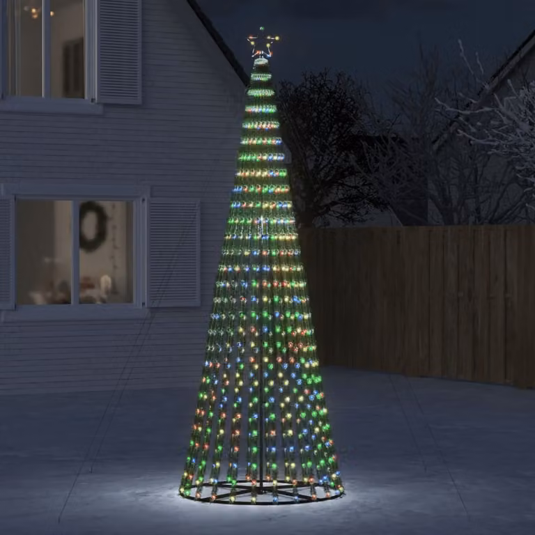 Albero di Natale a LED vidaXL, modello a cono multicolore con 688 LED RGB, Altezza: 300 cm