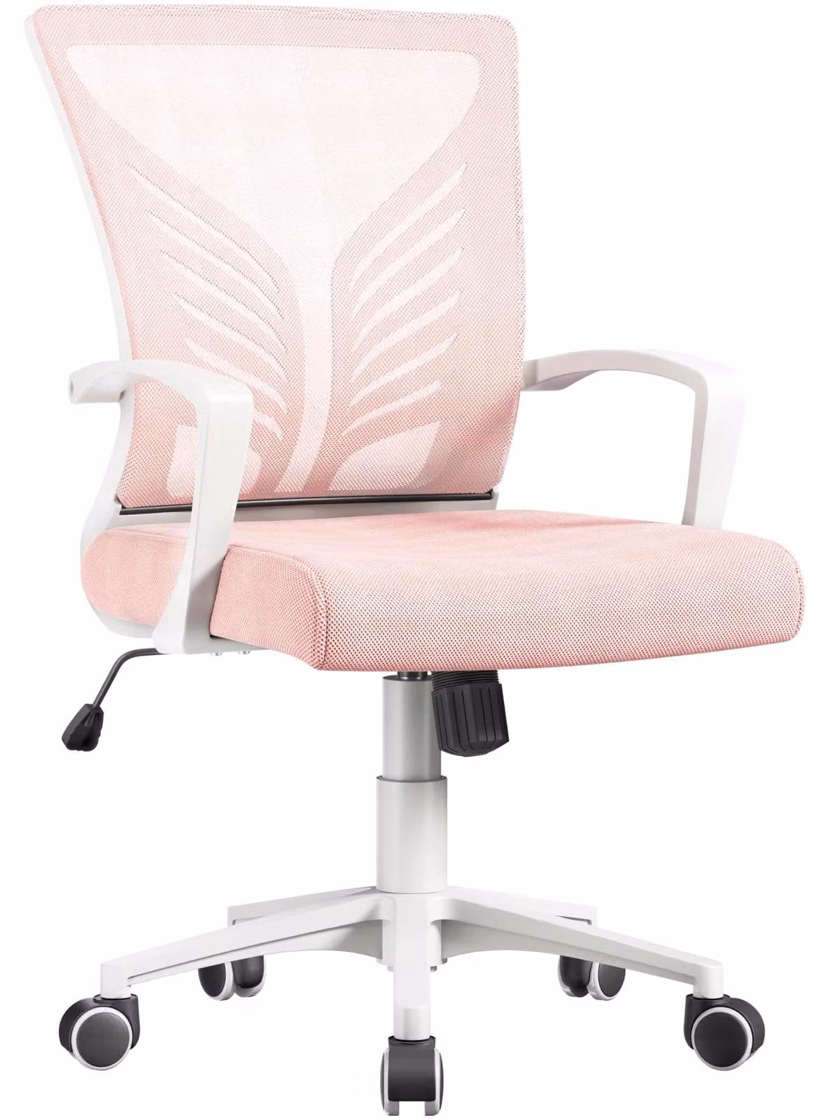 Sedia da ufficio ergonomica - Rosa chiaro - Altezza seduta 44 - 53,5 cm - Funzione dondolo