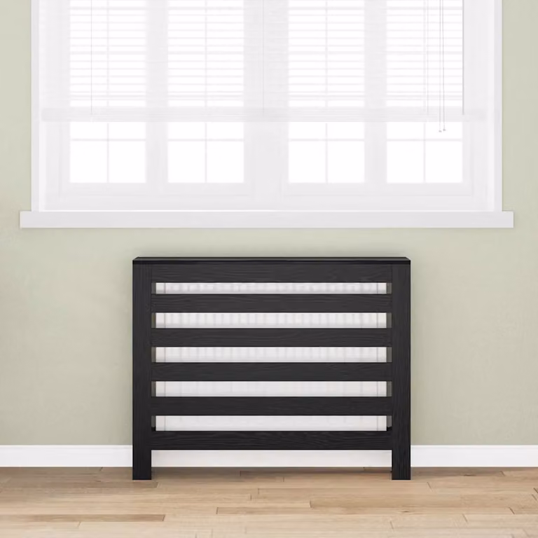 Copertura per radiatori vidaXL Rovere Nero L 104 cm x P 20 cm x H 82 cm