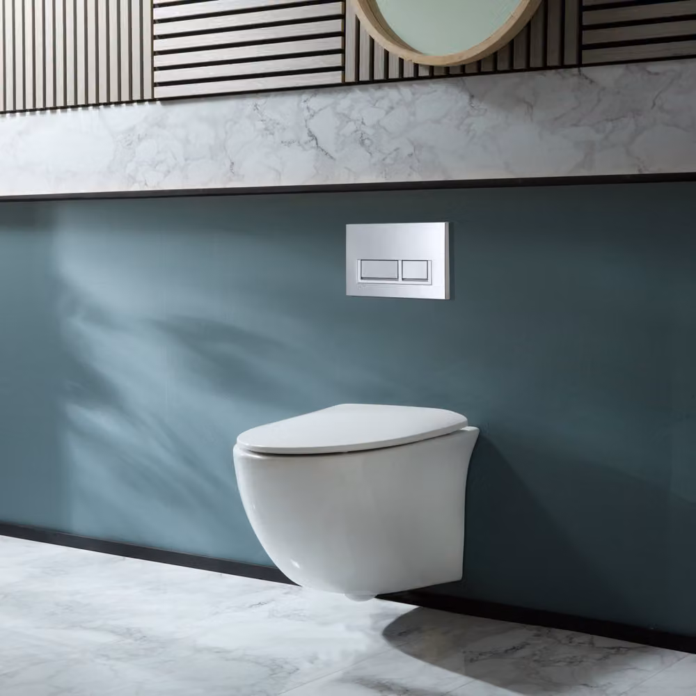 Sanitario WC Moderno Sospeso con Sedile a Chiusura Ammortizzata - Bianco