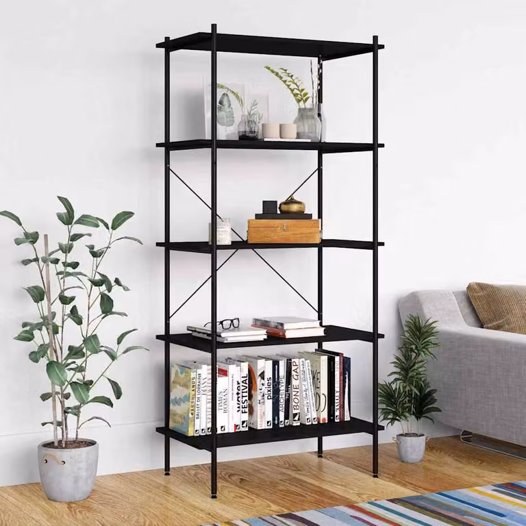 Scaffale con 5 Mensole vidaXL Nero L: 80 cm, P: 40 cm, H: 163 cm